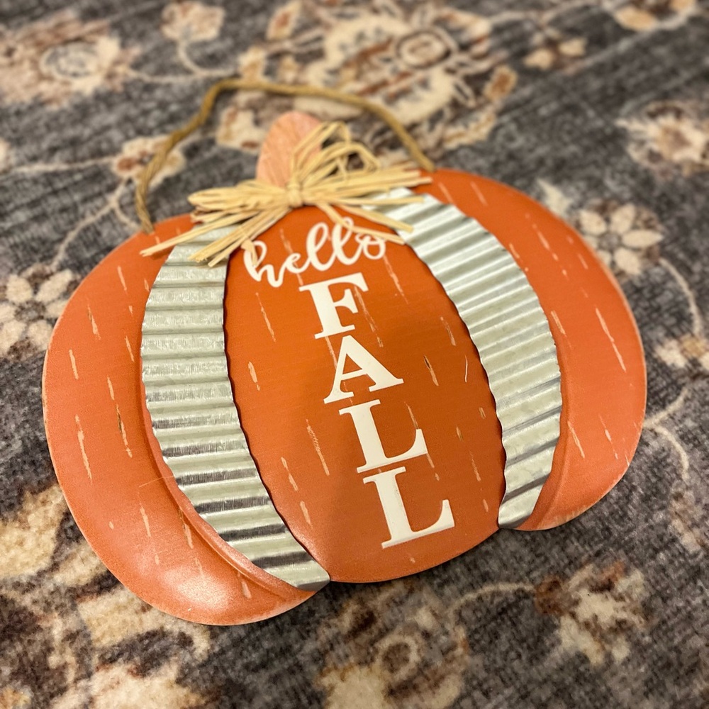 Hello Fall Pumpkin Wall Decor